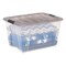 IRIS USA 53 Quart Stack & Pull Clear Storage Box, Gray, 5 Pack